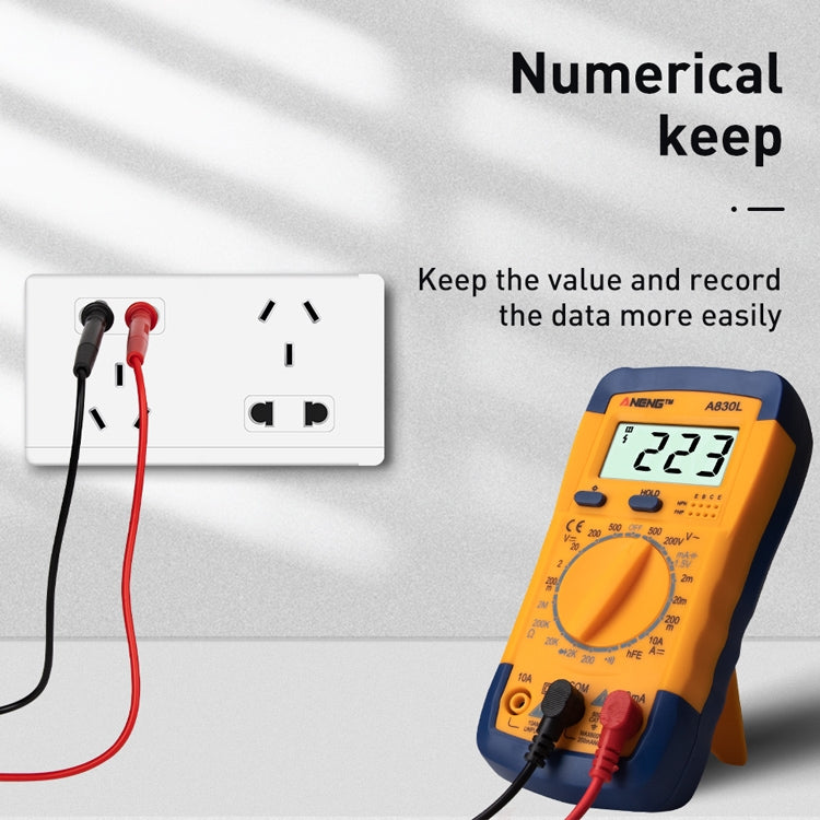 ANENG A830L Handheld Multimeter Household Electrical Instrument(Blue Grey) - Current & Voltage Tester by ANENG | Online Shopping UK | buy2fix