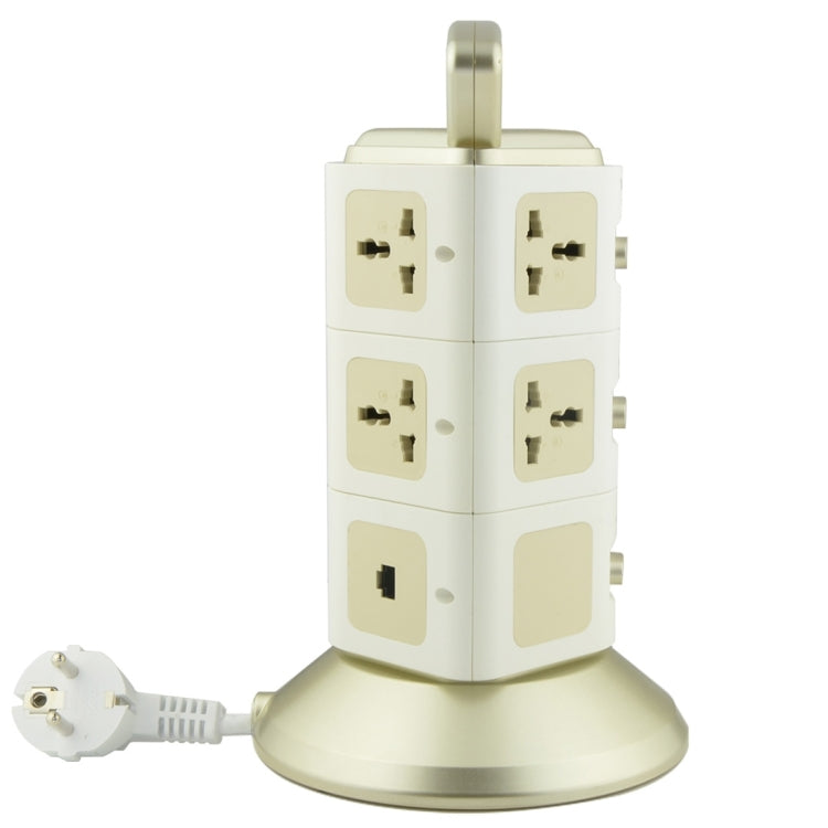 VONETS WiFi-SB-L3 3 Layers with 8 Outlets + 2 USB Ports + RJ45 Port 300Mbps WiFi Repeater Smart Power Sockets, EU Plug, Cable Length: 2m(Gold) - Extension Socket by VONETS | Online Shopping UK | buy2fix