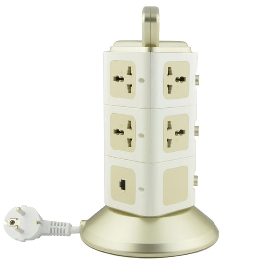 VONETS WiFi-SB-L3 3 Layers with 8 Outlets + 2 USB Ports + RJ45 Port 300Mbps WiFi Repeater Smart Power Sockets, EU Plug, Cable Length: 2m(Gold) - Consumer Electronics by VONETS | Online Shopping UK | buy2fix