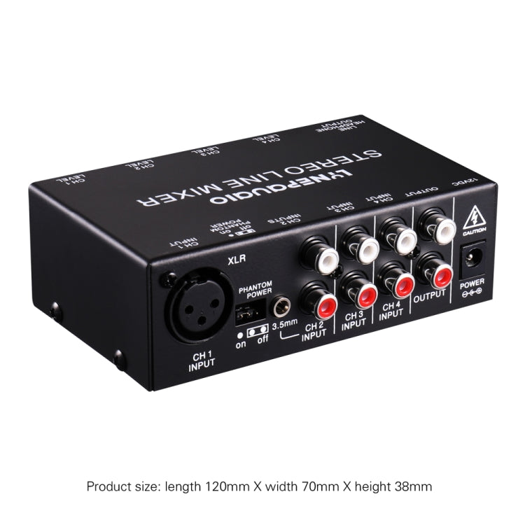 LINEPAUDIO B895 Five-channel Stereo Microphone Mixer with Earphone Monitoring(Black) - Consumer Electronics by buy2fix | Online Shopping UK | buy2fix