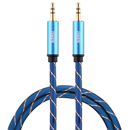 EMK 3.5mm Male to Male Grid Nylon Braided Audio Cable for Speaker / Notebooks / Headphone, Length: 0.5m(Blue) - Microphone Audio Cable & Connector by EMK | Online Shopping UK | buy2fix