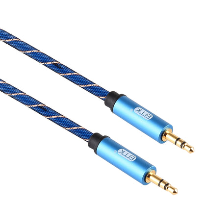 EMK 3.5mm Male to Male Grid Nylon Braided Audio Cable for Speaker / Notebooks / Headphone, Length: 0.5m(Blue) - Microphone Audio Cable & Connector by EMK | Online Shopping UK | buy2fix