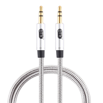 EMK 3.5mm Male to Male Gold-plated Plug Cotton Braided Audio Cable for Speaker / Notebooks / Headphone, Length: 1m(Grey) - Microphone Audio Cable & Connector by EMK | Online Shopping UK | buy2fix