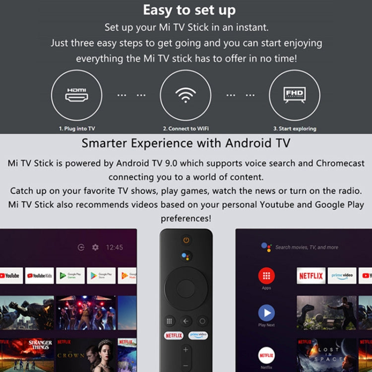 Original Xiaomi Mi Android TV Stick, Quad Core Cotex A53, RAM 1GB + ROM 8GB, Global Version, EU Plug - Android TV Sticks by Xiaomi | Online Shopping UK | buy2fix