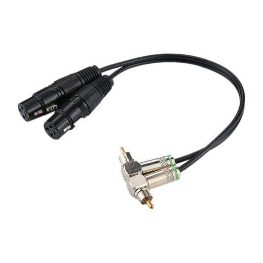 2 RCA Elbow Male to 2 x 3 Pin XLR CANNON Female Audio Connector Adapter Cable for Microphone / Audio Equipment, Total Length: about 34cm - Consumer Electronics by buy2fix | Online Shopping UK | buy2fix