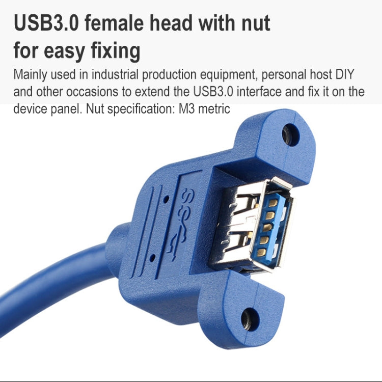 USB 3.0 Male to Female Extension Cable with Screw Nut, Cable Length: 1.5m - USB 3.0 by buy2fix | Online Shopping UK | buy2fix