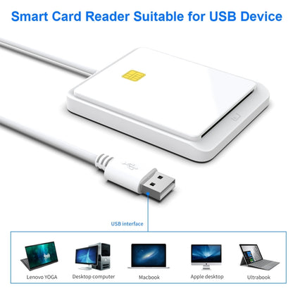 Rocketek CR317 USB 2.0 SIM  / ID / CAC Smart Card 2 in 1 Card Reader (White) -  by ROCKETEK | Online Shopping UK | buy2fix