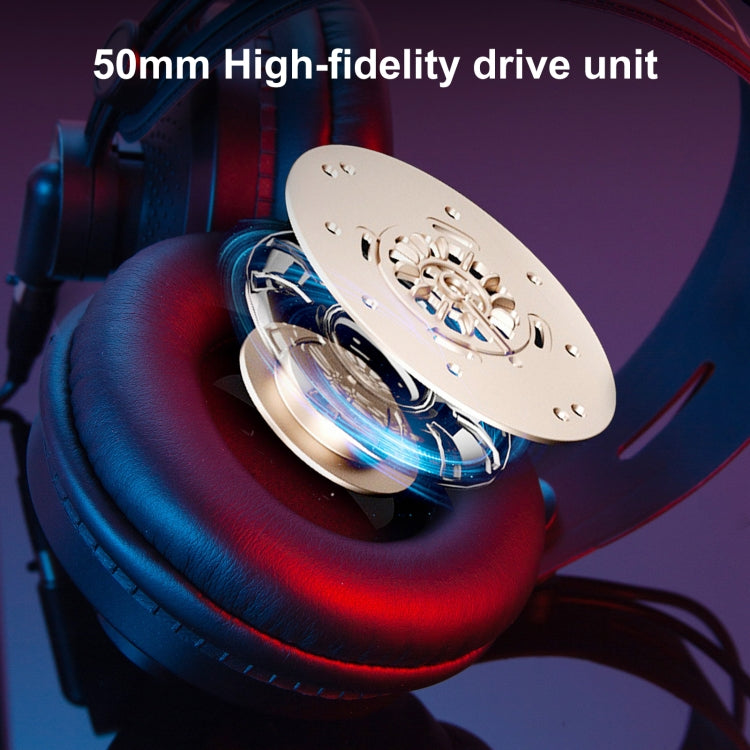 Yanmai D68 Recording Monitor Headphone (Black Gold) - Multimedia Headset by Yanmai | Online Shopping UK | buy2fix
