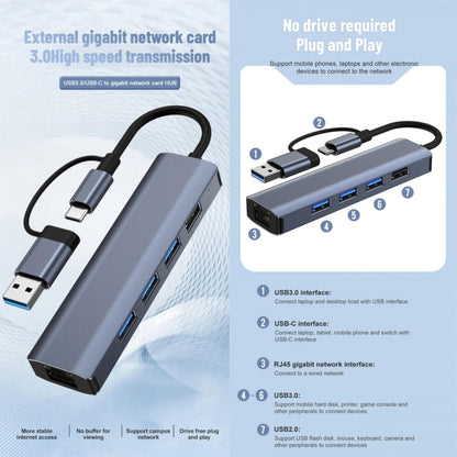 BYL-2208TU 5 in 2 USB + USB-C / Type-C to USB Multifunctional Docking Station HUB Adapter - USB HUB by buy2fix | Online Shopping UK | buy2fix