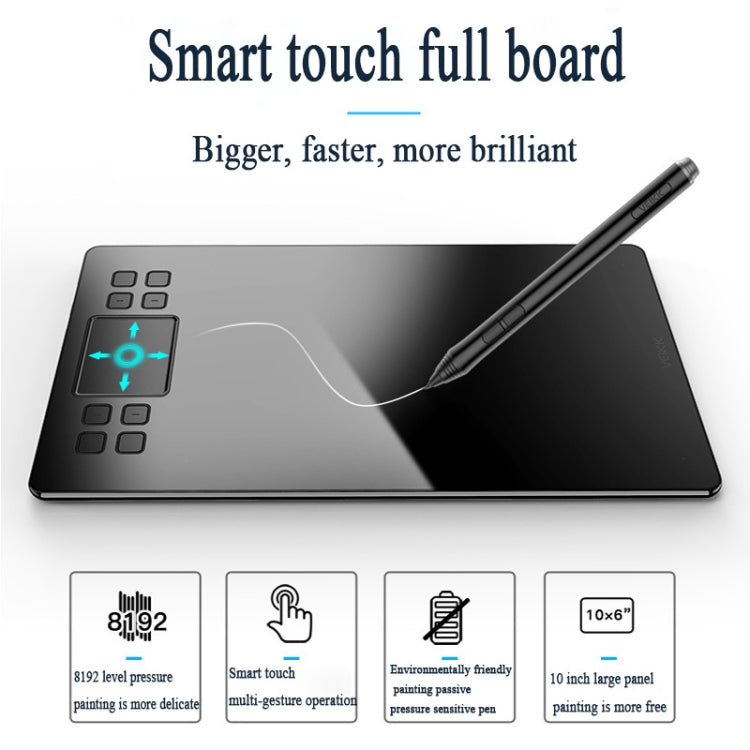 VEIKK A50 10x6 inch 5080 LPI Smart Touch Electronic Graphic Tablet, with Type-c Interface - Consumer Electronics by VEIKK | Online Shopping UK | buy2fix