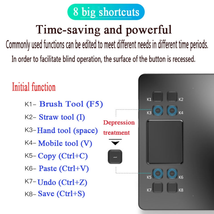 VEIKK A50 10x6 inch 5080 LPI Smart Touch Electronic Graphic Tablet, with Type-c Interface -  by VEIKK | Online Shopping UK | buy2fix