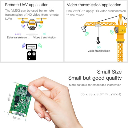 VM5G 1200Mbps 2.4GHz & 5GHz Dual Band WiFi Module with 4 Antennas, Support IP Layer / MAC Layer Transparent Transmission, Applied to Repeater / Bridge & AP & Remote Video Transmission - Network Hardware by buy2fix | Online Shopping UK | buy2fix