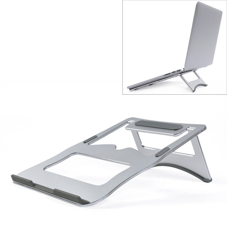 Aluminum Alloy Cooling Holder Desktop Portable Simple Laptop Bracket, Two-stage Support, Size: 21x26cm (Silver) - Laptop Stand by buy2fix | Online Shopping UK | buy2fix
