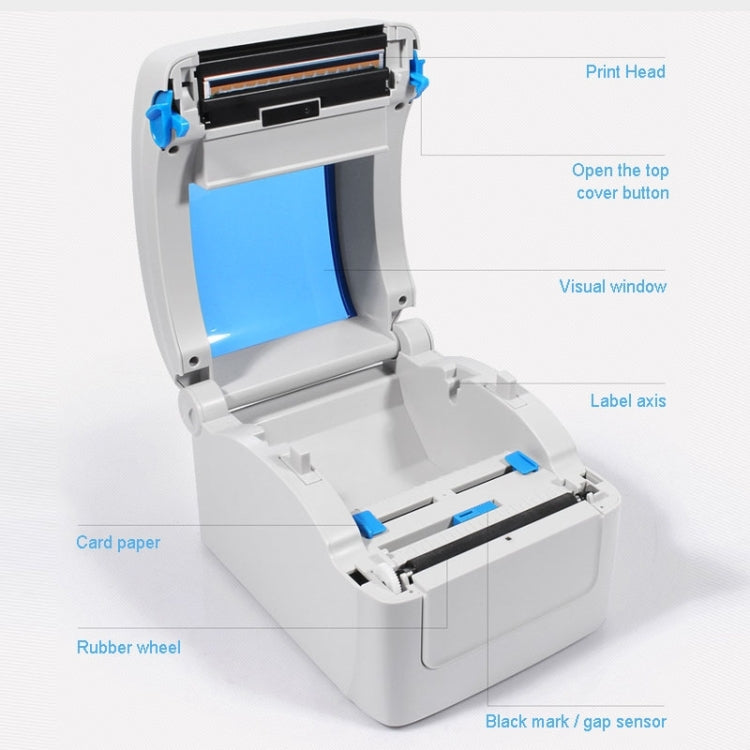 GPRINTER GP1324D Bluetooth USB Port Thermal Automatic Calibration Barcode Printer, Max Supported Thermal Paper Size: 104 x 2286mm - Printer by Gainscha | Online Shopping UK | buy2fix