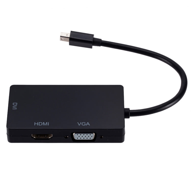 Mini DP to HDMI + DVI + VGA Rectangle Multi-function Converter, Cable Length: 28cm(Black) -  by buy2fix | Online Shopping UK | buy2fix