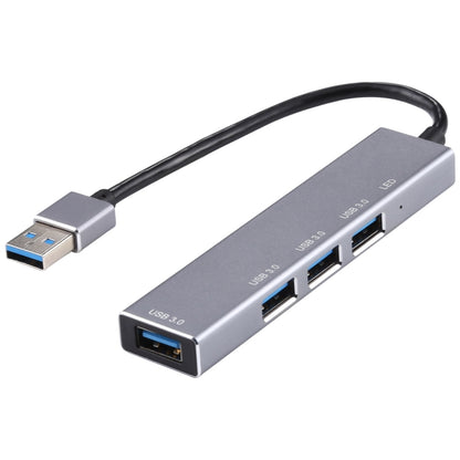 3019 4 x USB 3.0 to USB 3.0 Aluminum Alloy HUB Adapter with LED Indicator (Silver Grey) - Computer & Networking by buy2fix | Online Shopping UK | buy2fix