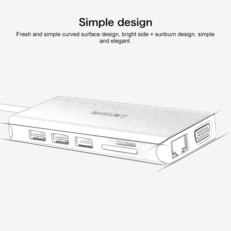 Lenovo LX0801 Pro Type-C / USB-C Network Cable Interface Converter Docking Station - Cable & Adapters by Lenovo | Online Shopping UK | buy2fix