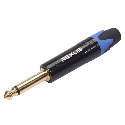 10 PCS TC202 6.35mm Gold-plated Mono Sound Welding Audio Adapter Plug(Blue) - Consumer Electronics by buy2fix | Online Shopping UK | buy2fix