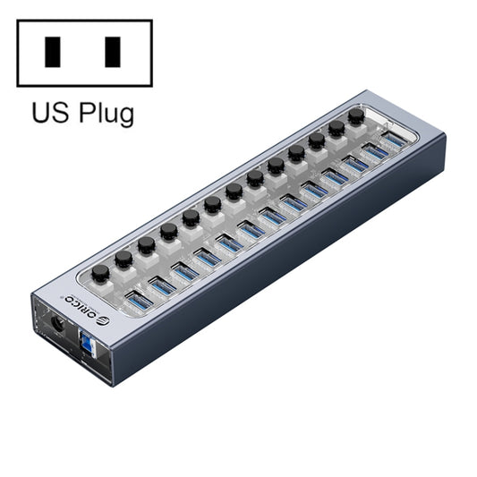 ORICO AT2U3-13AB-GY-BP 13 Ports USB 3.0 HUB with Individual Switches & Blue LED Indicator, US Plug - USB 3.0 HUB by ORICO | Online Shopping UK | buy2fix