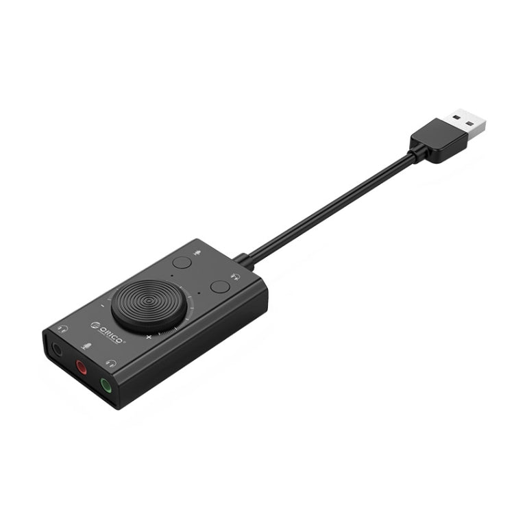 ORICO SC2 Multi-function USB External Driver-free Sound Card with 2 x Headset Ports & 1 x Microphone Port & Volume Adjustment (Black) - USB Sound by ORICO | Online Shopping UK | buy2fix