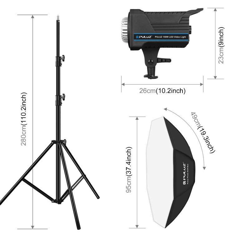 PULUZ 120W Photo Studio Strobe Flash Light Kit with Softbox Reflector & Tripod(UK Plug) - Shoe Mount Flashes by PULUZ | Online Shopping UK | buy2fix