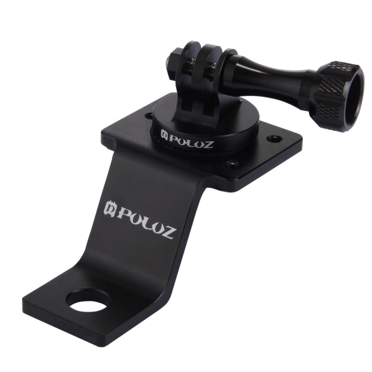 PULUZ Aluminum Alloy Motorcycle Fixed Holder Mount with Tripod Adapter & Screw for GoPro, Insta360, DJI and Other Action Cameras(Black) - Holder by PULUZ | Online Shopping UK | buy2fix