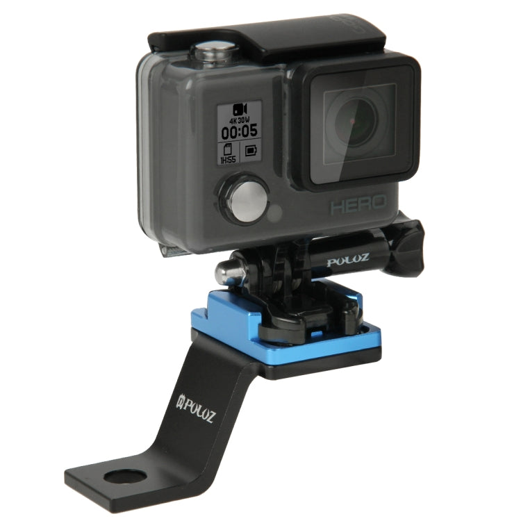 PULUZ Fixed Metal Motorcycle Holder Mount for GoPro, Insta360, DJI and Other Action Cameras(Blue) - Holder by PULUZ | Online Shopping UK | buy2fix