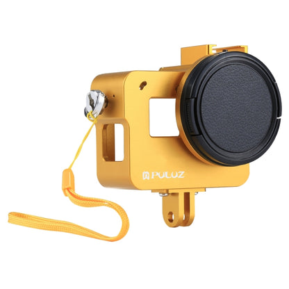 PULUZ Housing Shell CNC Aluminum Alloy Protective Cage with Insurance Frame & 52mm UV Lens for GoPro HERO(2018) /7 Black /6 /5(Gold) - DJI & GoPro Accessories by PULUZ | Online Shopping UK | buy2fix