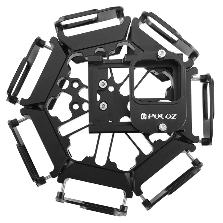PULUZ  8 in 1 All View Panorama Frame CNC Aluminum Alloy Protective Cage with Screw for GoPro HERO7 /6 /5(Black) - DJI & GoPro Accessories by PULUZ | Online Shopping UK | buy2fix