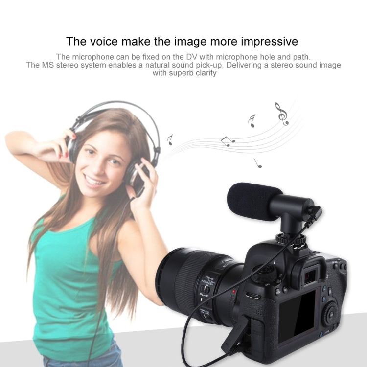 PULUZ 3.5mm Audio Stereo Recording Vlogging Professional Interview Microphone for DSLR & DV Camcorder, Smartphones - Camera Microphone by PULUZ | Online Shopping UK | buy2fix