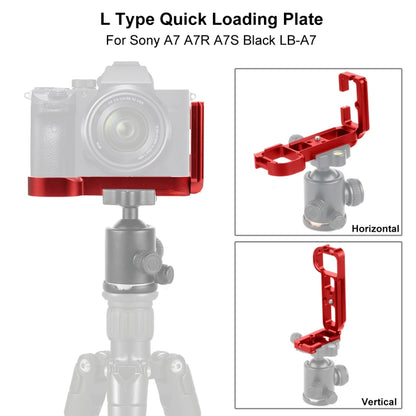 PULUZ 1/4 inch Vertical Shoot Quick Release L Plate Bracket Base Holder for Sony A7R / A7 / A7S(Red) - Camera Accessories by PULUZ | Online Shopping UK | buy2fix