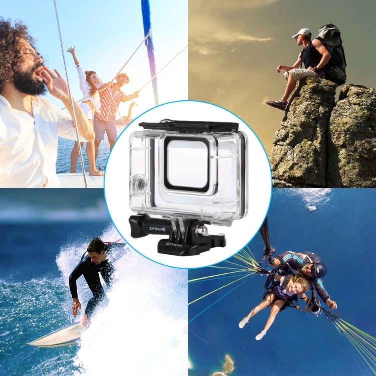 PULUZ 45m Underwater Waterproof Housing Diving Case for GoPro HERO7 Silver / HERO7 White, with Buckle Basic Mount & Screw(Transparent) - Waterproof Cases by PULUZ | Online Shopping UK | buy2fix