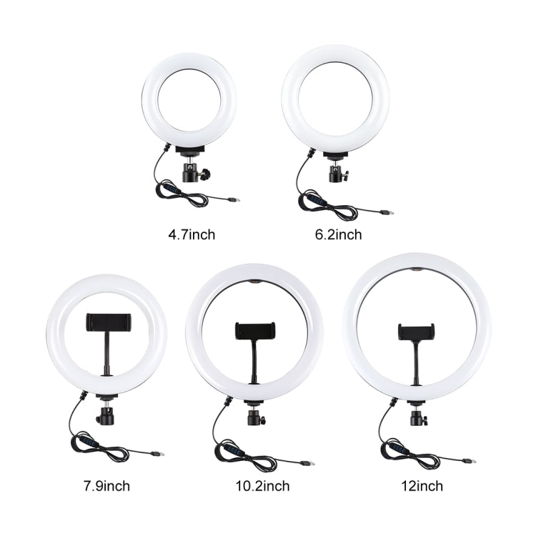 PULUZ Round Base Desktop Mount + 6.2 inch 3 Modes USB Dimmable LED Ring Vlogging Video Light, Adjustable Height: 18cm-28cm - Tripods by PULUZ | Online Shopping UK | buy2fix