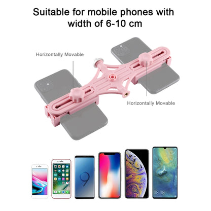 PULUZ Live Broadcast Dual Phone Brackets Horizontal Holder for iPhone, Galaxy, Huawei, Xiaomi, Sony and Other Smart Phones(Pink) - Stand by PULUZ | Online Shopping UK | buy2fix