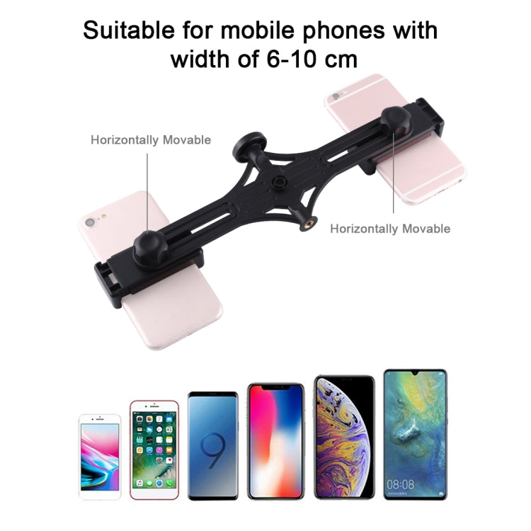 PULUZ Live Broadcast Dual Phone Brackets Horizontal Holder for iPhone, Galaxy, Huawei, Xiaomi, Sony and Other Smart Phones(Black) - Stand by PULUZ | Online Shopping UK | buy2fix