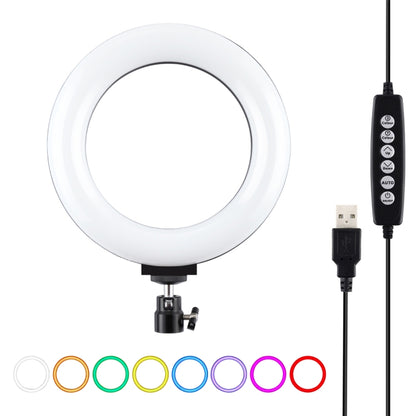 PULUZ 6.2 inch 16cm USB 10 Modes 8 Colors RGBW Dimmable LED Ring Vlogging Photography Video Lights with Tripod Ball Head(Black) - Ring Light by PULUZ | Online Shopping UK | buy2fix