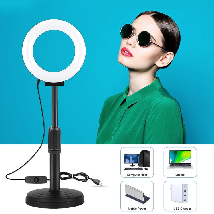 PULUZ 4.7 inch 12cm Curved Surface USB White Light LED Ring Selfie Beauty Vlogging Photography Video Lights(Black) - Ring Light by PULUZ | Online Shopping UK | buy2fix