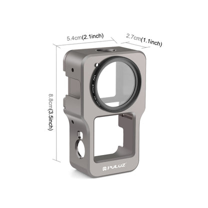 PULUZ CNC Aluminum Alloy Cage for DJI Action 2(Titanium Color) -  by PULUZ | Online Shopping UK | buy2fix