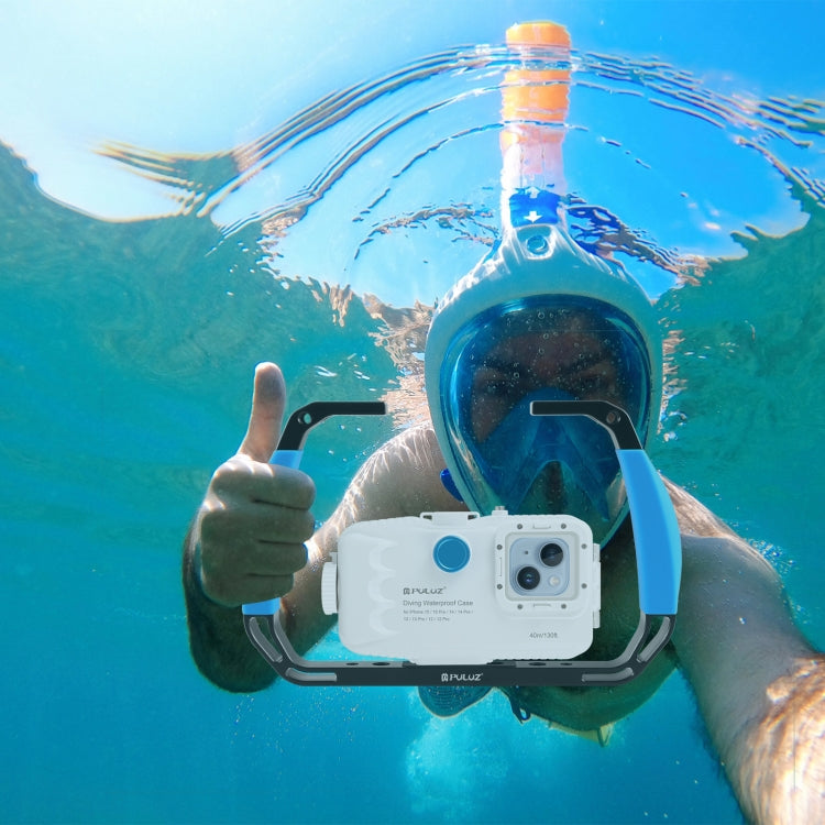 PULUZ Dual Silicone Handles Aluminium Alloy Underwater Diving Rig for GoPro, Other Action Cameras and  Smartphones (Blue) - Diving Accessories by PULUZ | Online Shopping UK | buy2fix