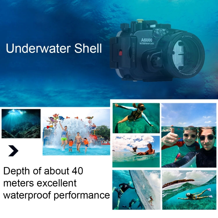 PULUZ 40m Underwater Depth Diving Case Waterproof Camera Housing for Sony A6000 (E PZ 16-50mm F3.5-5.6OSS Lens) - Camera Accessories by PULUZ | Online Shopping UK | buy2fix