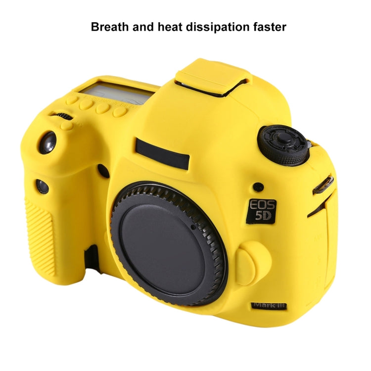 PULUZ Soft Silicone Protective Case for Canon EOS 5D Mark III / 5D3(Yellow) - Protective Case by PULUZ | Online Shopping UK | buy2fix