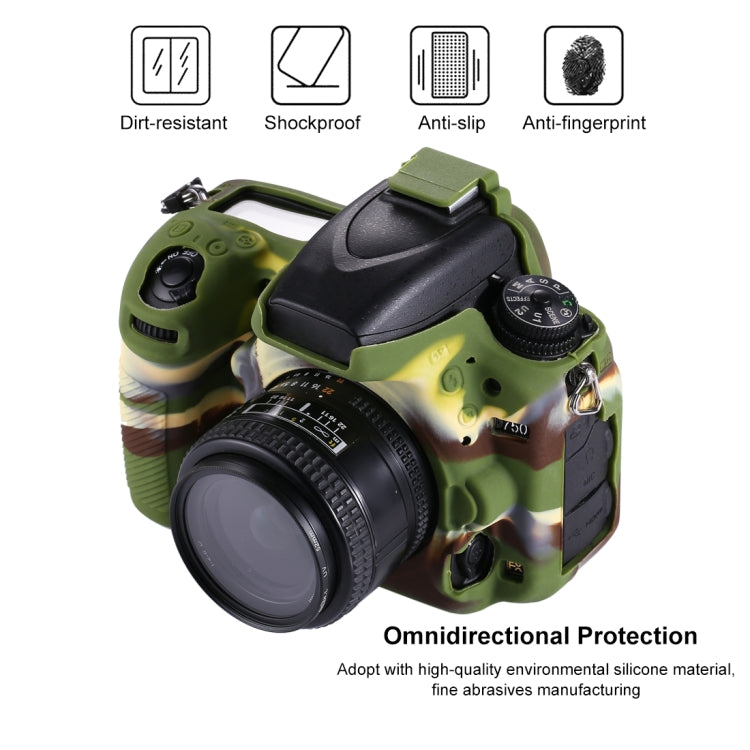 PULUZ Soft Silicone Protective Case for Nikon D750(Camouflage) - Protective Case by PULUZ | Online Shopping UK | buy2fix