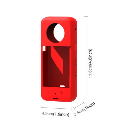 For Insta360 X3 PULUZ Silicone Protective Case with Lens Cover(Red) - Case & Bags by PULUZ | Online Shopping UK | buy2fix