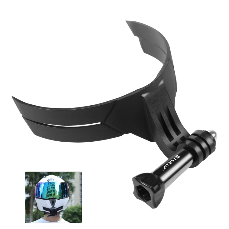 PULUZ Bending Action Camera Motorcycle Helmet Chin Mount (Black) - Helmet Mount by PULUZ | Online Shopping UK | buy2fix