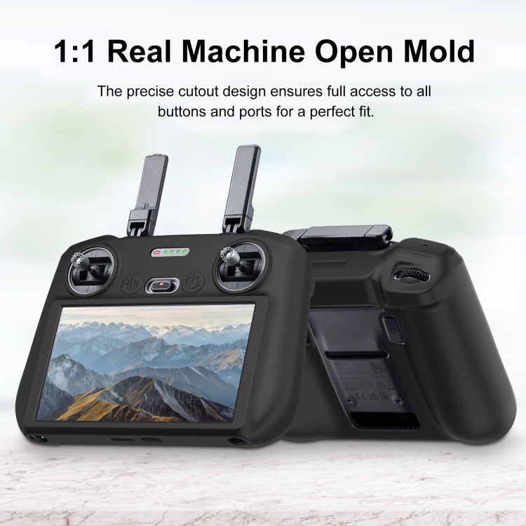 For DJI Mini 4 Pro / Air 3 Remote Control / DJI RC 2 with Screen PULUZ Silicone Protective Case (Black) - Others by PULUZ | Online Shopping UK | buy2fix