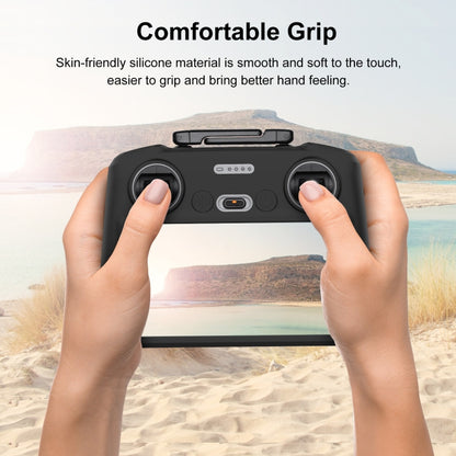 For DJI Mini 4 Pro / Air 3 Remote Control / DJI RC 2 with Screen PULUZ Silicone Protective Case (Black) - Carry Cases & Bags by PULUZ | Online Shopping UK | buy2fix