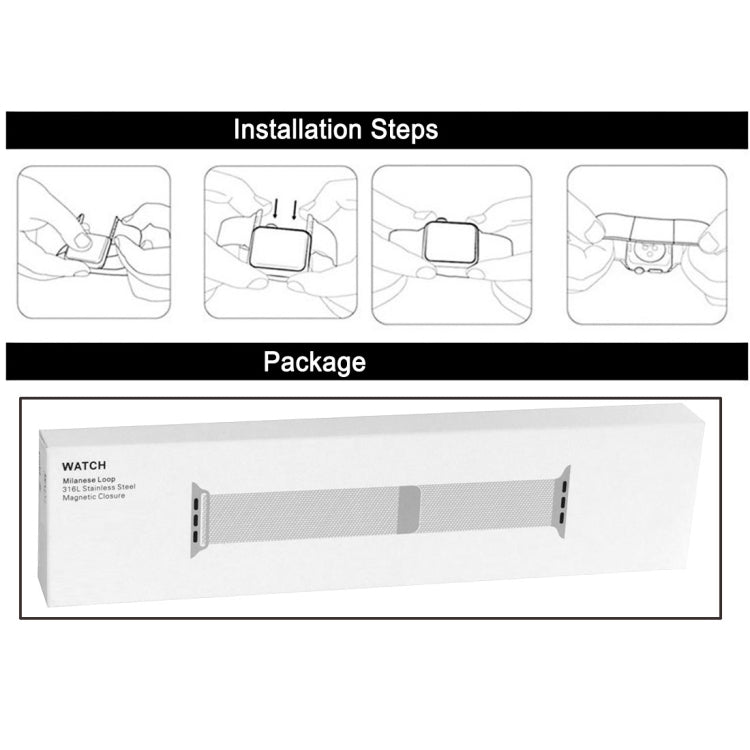 For Apple Watch 42mm Milanese Loop Magnetic Stainless Steel Watch Band(Silver) - Watch Bands by buy2fix | Online Shopping UK | buy2fix