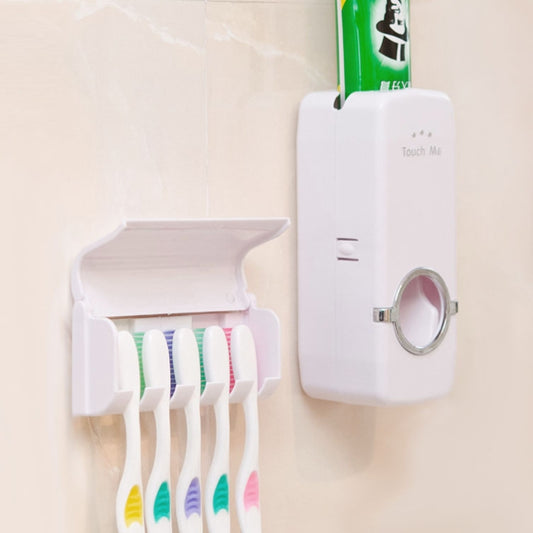 Automatic Toothpaste Dispenser With Toothbrush Holder - Home & Garden by buy2fix | Online Shopping UK | buy2fix