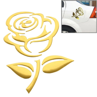 3D Rose Pattern Car Sticker, Size: 10.5cm x 8cm (approx.)(Gold) - Decorative Sticker by buy2fix | Online Shopping UK | buy2fix