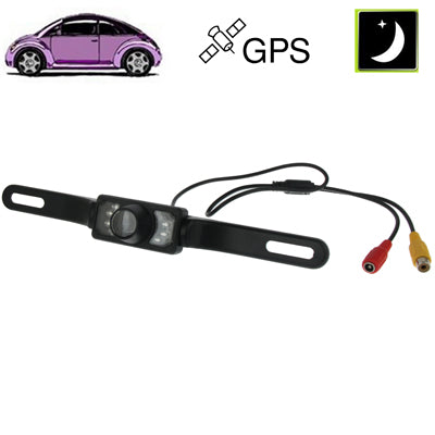 7 LED IR Infrared Waterproof Night Vision License Plate Frame Astern Backsight With Scaleplate, Support Installed in GPS Navigator , Wide Viewing Angle: 140 degree (YX001)(Black) - In Car by buy2fix | Online Shopping UK | buy2fix